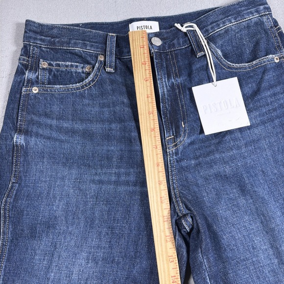 Pistola Kacey Jeans Womens 27 Blue Mid Rise Cuffed Relaxed Boyfriend Denim Pants - Picture 5 of 12
